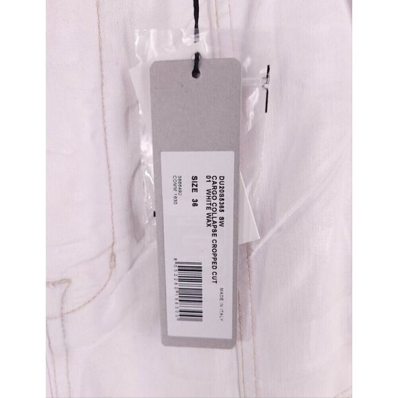 Rick Owens DRKSHDW Cargo Collapse Cropped Cut Pant 36 L Mens White SS 20 NWT - Picture 6 of 11